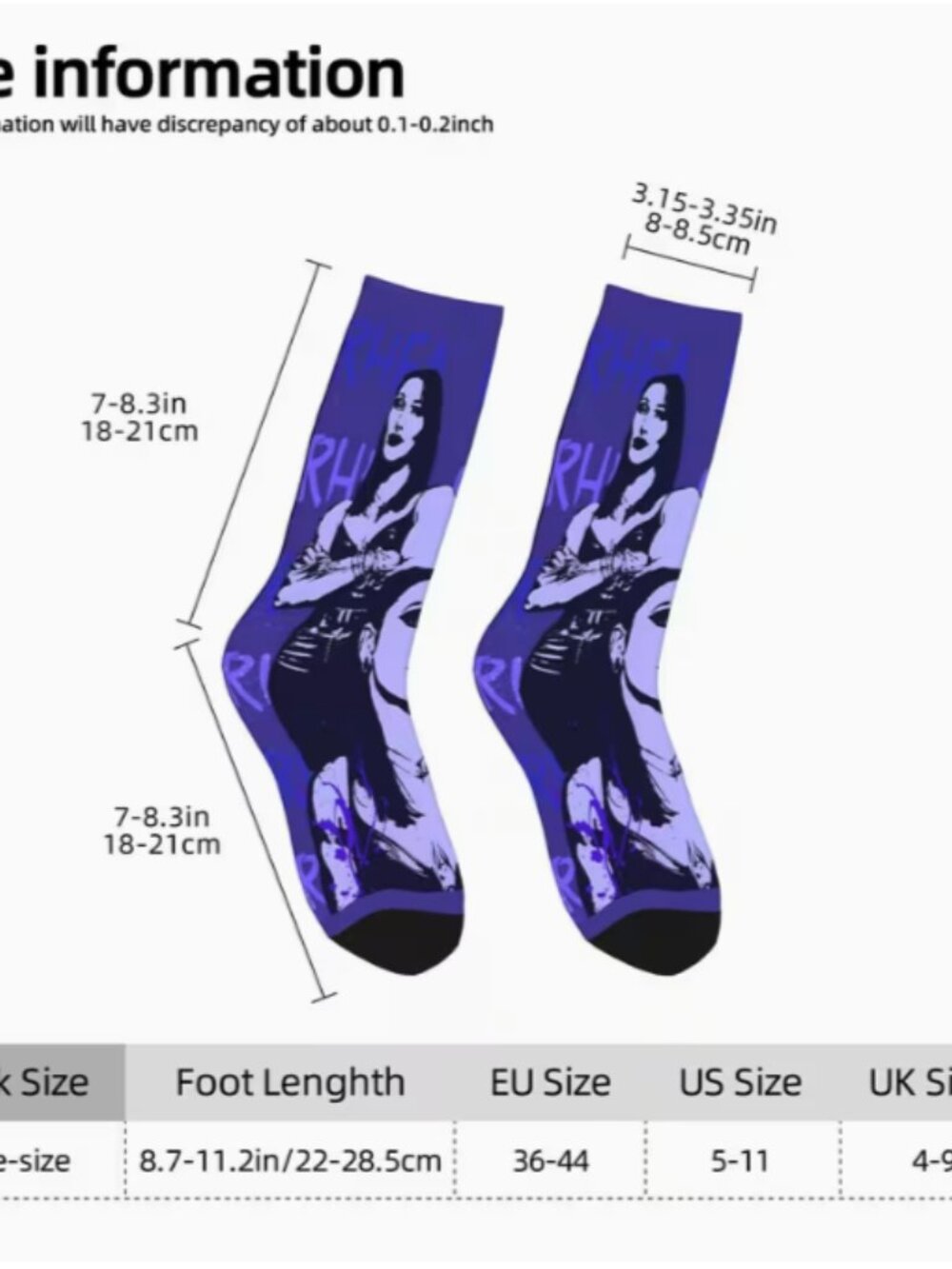 wwe Rhea Ripley Purple Wrestling Crew Socks Graphic Design One Size US 5-11 New - Picture 5 of 5